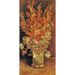 Vase with Gladioli and Other Flowers Painting Reproduction