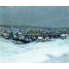 Snow in the Moonlight Painting Reproduction