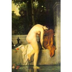 Suzanne at Her Bath Painting Reproduction