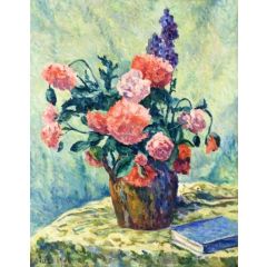 Poppies in a Sandstone Pit Painting Reproduction