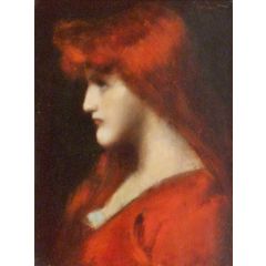 Portrait of a Young Redheaded Woman Painting Reproduction