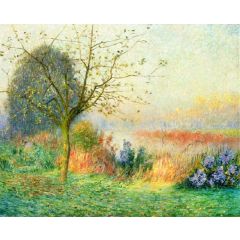 October Morning on the River Leie Painting Reproduction