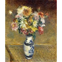 Chrysanthemums in a Vase Painting Reproduction