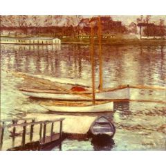 Voiliers au moulliage sur la Seine à Argenteuil Painting Reproduction
