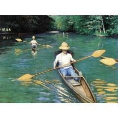 Canoeing on the Yerres Painting Reproduction