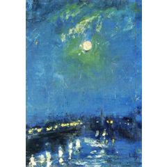 The River Thames, London, Moonlight Painting Reproduction