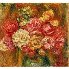 Bouquet of Roses in a Green Vase Painting Reproduction