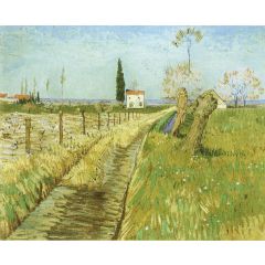 Landscape with Path and Pollard Trees Painting Reproduction
