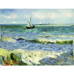 A Fishing Boat at Sea Painting Reproduction