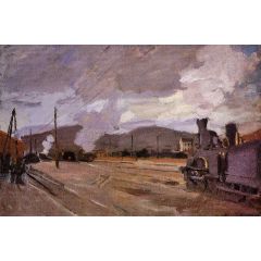 The Railroad Station at Argenteuil Painting Reproduction