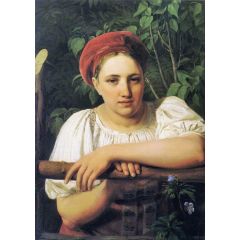 Peasant Girl from Tver Painting Reproduction