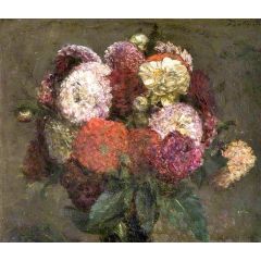 Bouquet of Dahlias Painting Reproduction