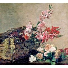 Gladioli and Roses Painting Reproduction