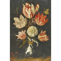 Still Life with Tulips and Insects Painting Reproduction