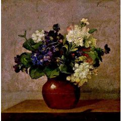 Violets and Gillyflowers Painting Reproduction