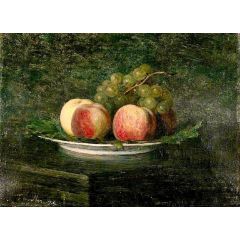 Peaches and Grapes Painting Reproduction