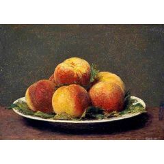 Peaches on a Dish Painting Reproduction