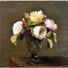 Roses in a Stemmed Glass Painting Reproduction