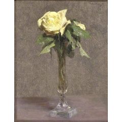 Still Life: A yellow Rose Painting Reproduction