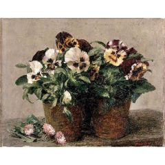 Still Life: Pansies and Daisies Painting Reproduction