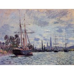 The Seine at Rouen Painting Reproduction