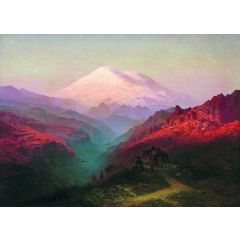 A Mountain Landscape with Riders Painting Reproduction