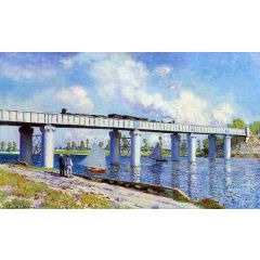 The Railroad Bridge at Argenteuil Painting Reproduction