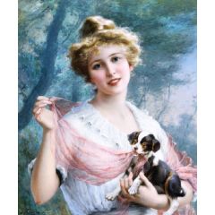 The Mischievous Puppy Painting Reproduction