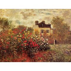 The Garden at Argenteuil, also known as The Dahlias Painting Reproduction