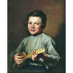 Boy with a Balalaika Painting Reproduction