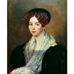 Portrait of a Lady in Black Painting Reproduction