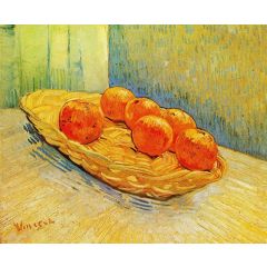 Still Life with Basket and Six Oranges Painting Reproduction