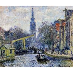 Canal in Amsterdam Painting Reproduction