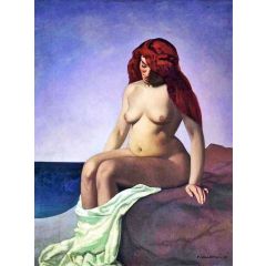 Baigneuse au rocher Painting Reproduction