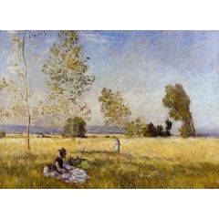 Meadow at Bezons Painting Reproduction