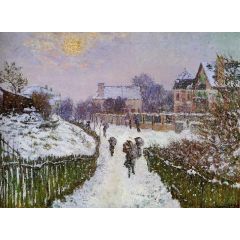 Boulevard St-Denis, Argenteuil, Snow Effect Painting Reproduction