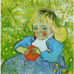 Child with an Orange Painting Reproduction
