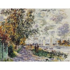 The Riverbank at Petit-Gennevilliers Painting Reproduction
