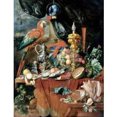 Still Life with Parrot Painting Reproduction