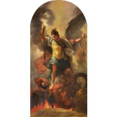 Archangel Michael Binding the Devil Painting Reproduction