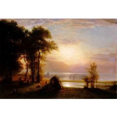 Indian Encampment Painting Reproduction