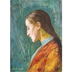 Portrait of a Reflective Lady Painting Reproduction