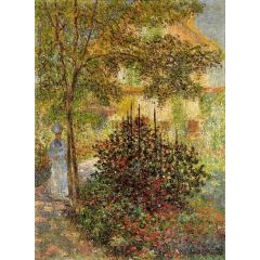 Camille Monet in the Garden at the House in Argenteuil Painting Reproduction