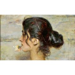Con la rosa tra le labbra Painting Reproduction