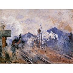 Track Coming out of Saint-Lazare Station Painting Reproduction