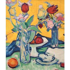 Tulips and Cups Painting Reproduction