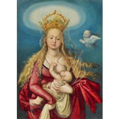 The Virgin as Queen of Heaven Suckling the Infant Christ Painting Reproduction