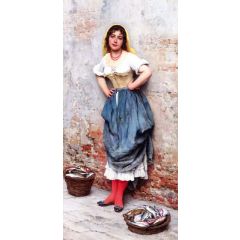 A Young Fishwife Painting Reproduction