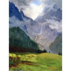 Study for Storm in the Rocky Mountains Painting Reproduction