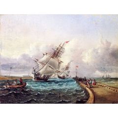 Ships Approaching Port Painting Reproduction